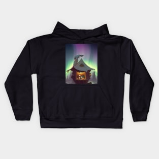 House under the northern lights Kids Hoodie